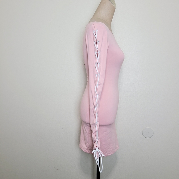 Nadia Aboulhosn tied up pink dress S - Picture 2 of 7